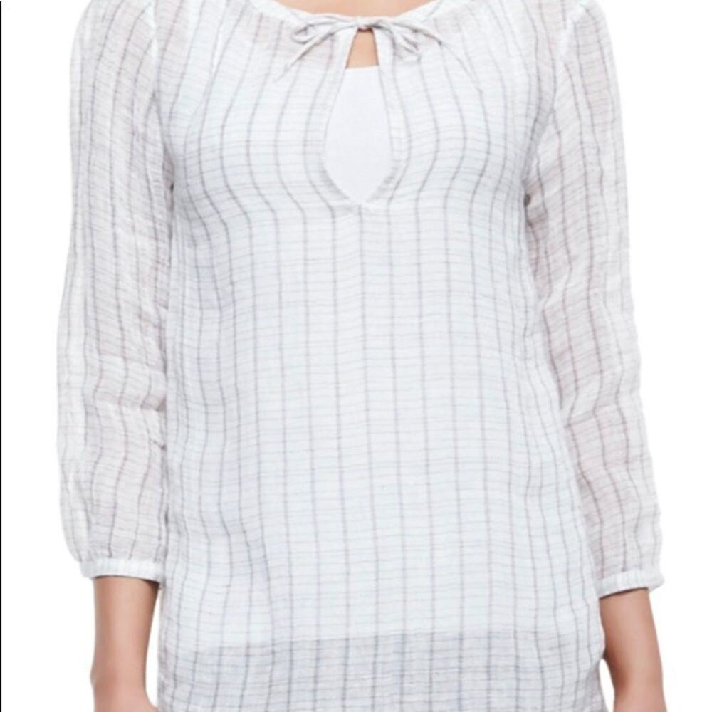 Eileen Fisher WindowPane Gauze Top Sz‎ S